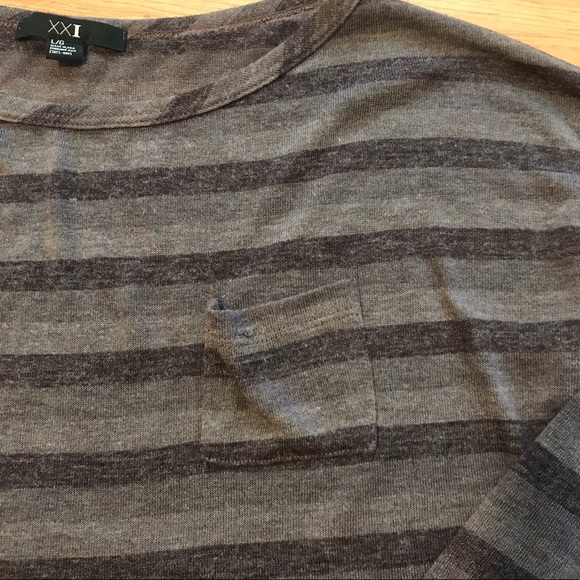 Forever 21 Cocoa Striped Crop Top - Picture 2 of 5